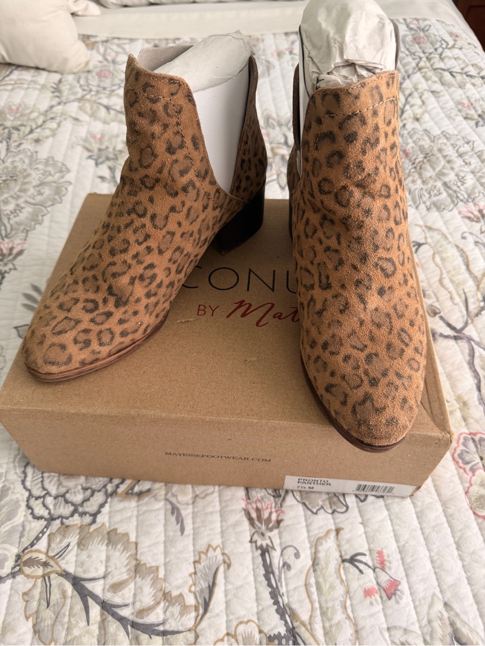 Madeline Leopard Print Suede Cutout Ankle Boots - Brown